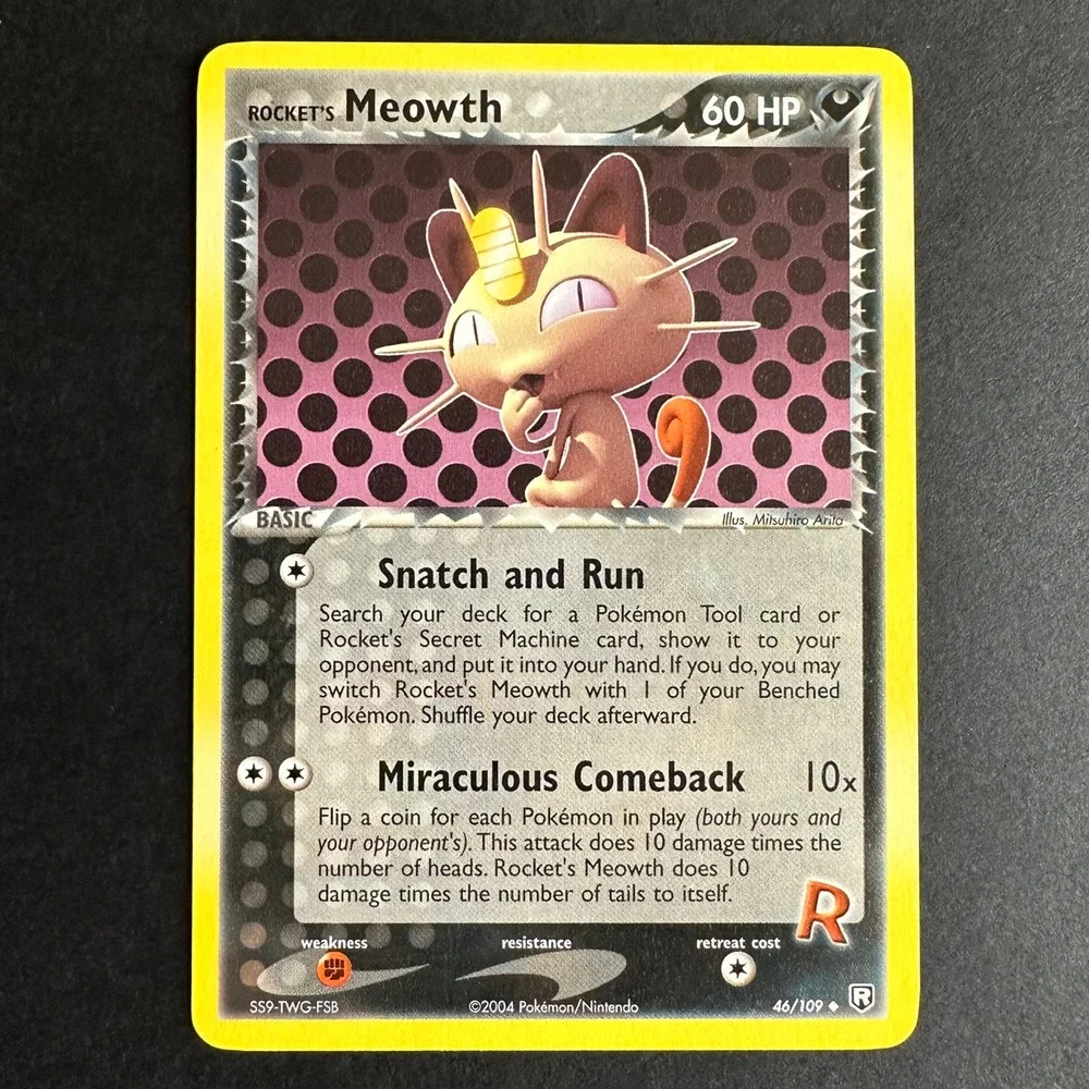 Pokemon TCG Rocket's Meowth - EX Team Rocket Returns (RR) 46/109 Uncommon NM
